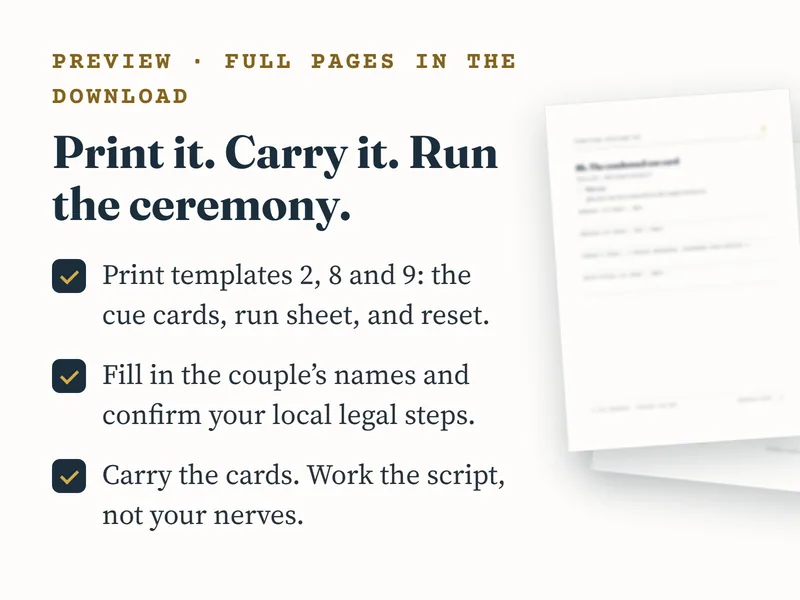 The First-Time Officiant Kit: use it
