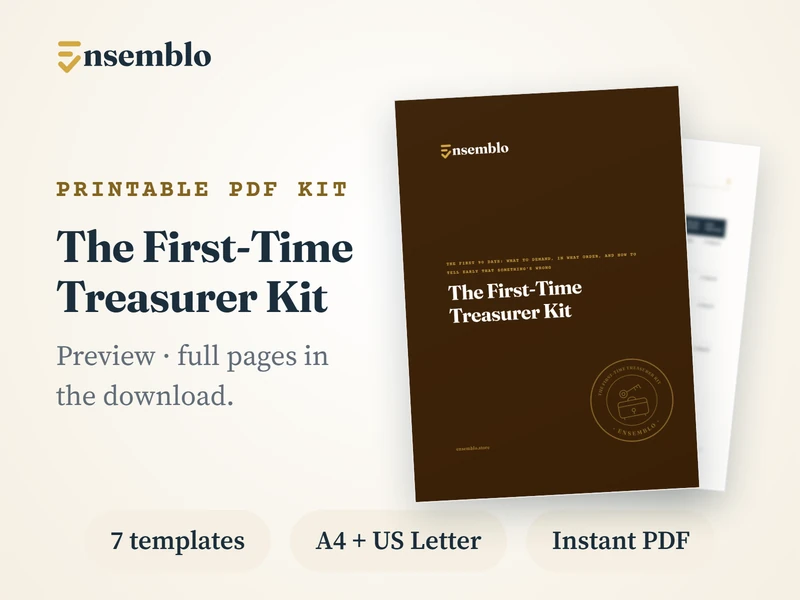 The First-Time Treasurer Kit: cover