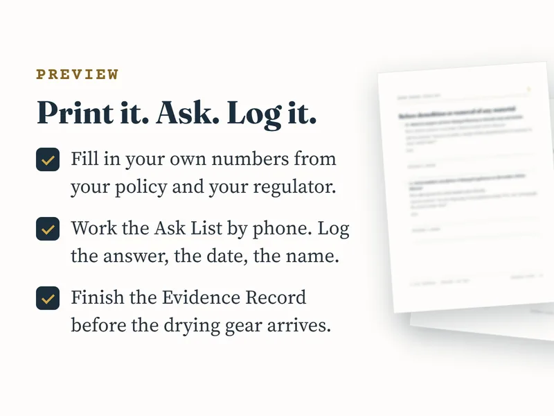 The Water Damage Claim Kit: use it